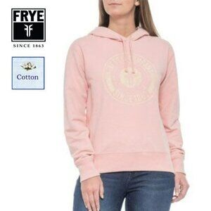 NWT FRYE Cozy Cotton Graphic Logo Print Pullover Sweatshirt Hoodie